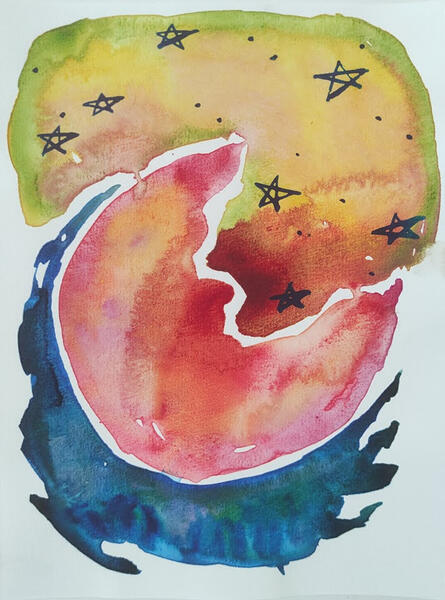 A5, watercolor and gouache. 25€